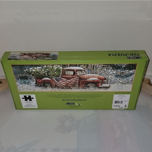 Lang Flag Truck 750 Piece Panoramic Jigsaw Puzzle Tim Coffey Art 3 Ft Wide New - Picture 6 of 10
